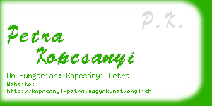 petra kopcsanyi business card